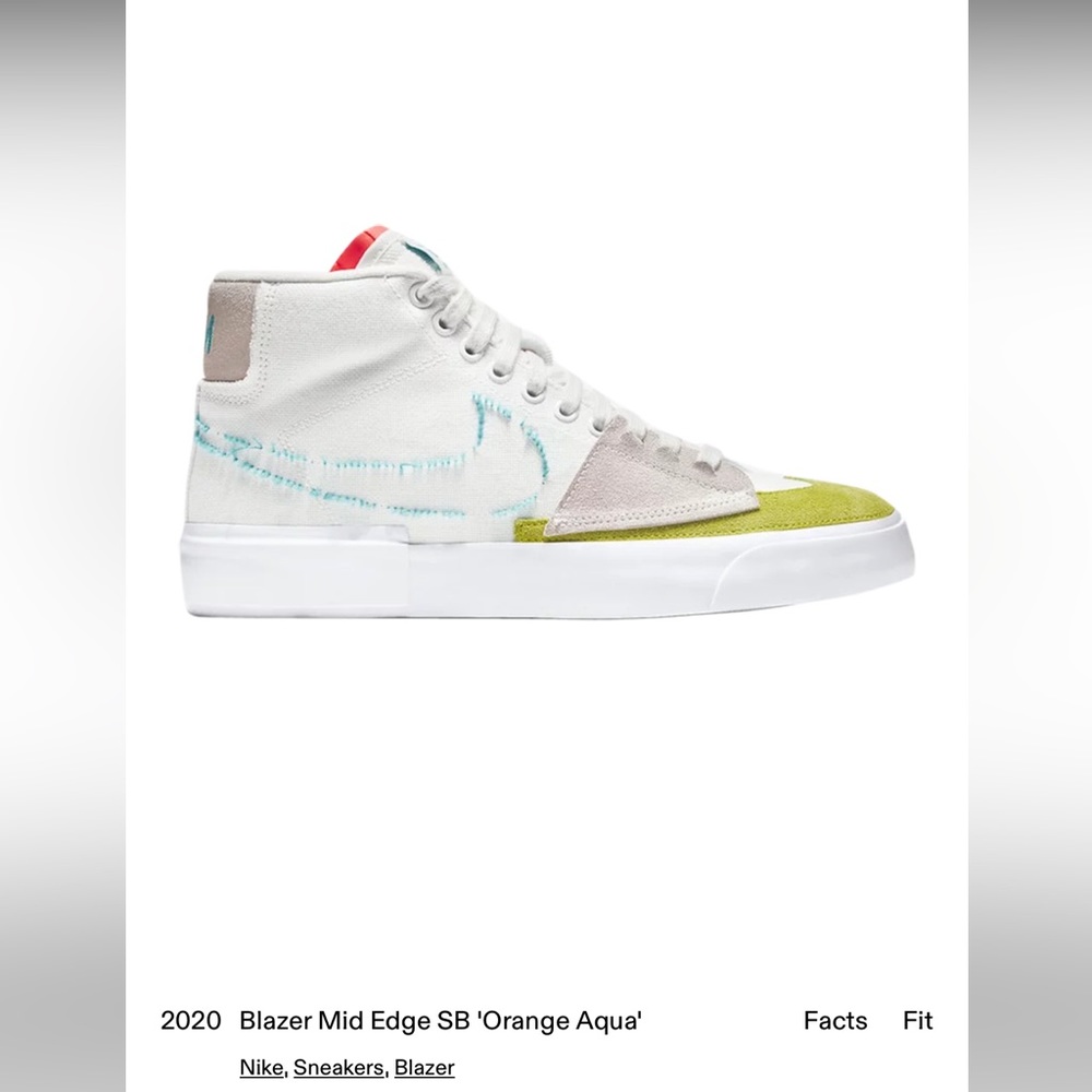 Nike Blazer Mid Edge SB Skateboard 'Orange Aqua' CI3833-101